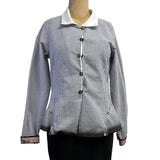 Deborah Cross Shirt, Curve, Grey/White, XXS