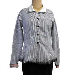 Deborah Cross Shirt, Curve, Grey/White, XXS