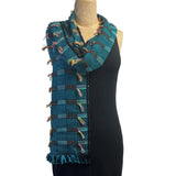 Pamela Whitlock Scarf, Turq/Black/Multi