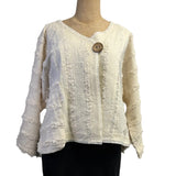 Mara Gibbucci Jacket. Textured, Cream S/M, M/L, L/XL & XL/XXL