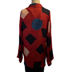 Sudarshan Kimono, Red/Black/Cream, M