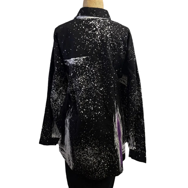 Adverb Shirt, Black/White/Fuchsia/Indigo M/L & L/XL