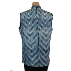 Sudarshan Vest, Indigo, Stitched Shibori, S