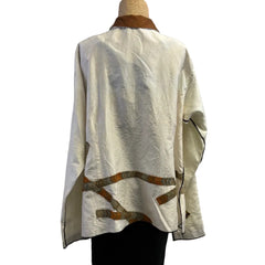 Deborah Cross Shirt, Ivory/Rust, M