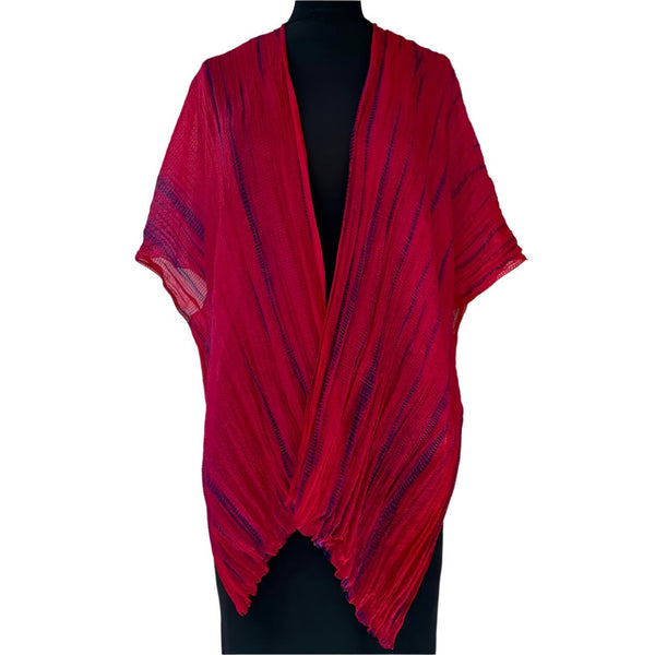 Doshi Wrap, Sheer Delight, Bright Red, OS