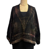 Cynthia Ashby Sweater, V-Neck, Nova, Black/Bronze/Burgundy, Fits M-XL