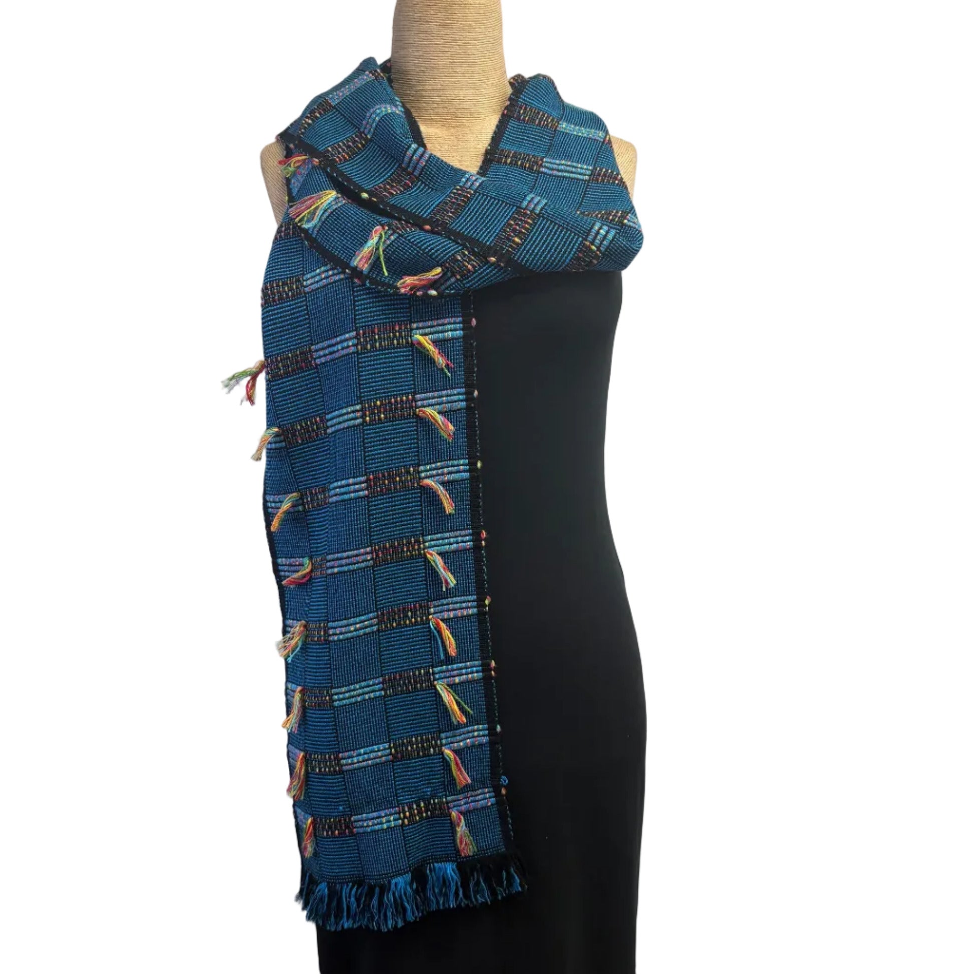 Pamela Whitlock Scarf, Blue/Black/Multi Front