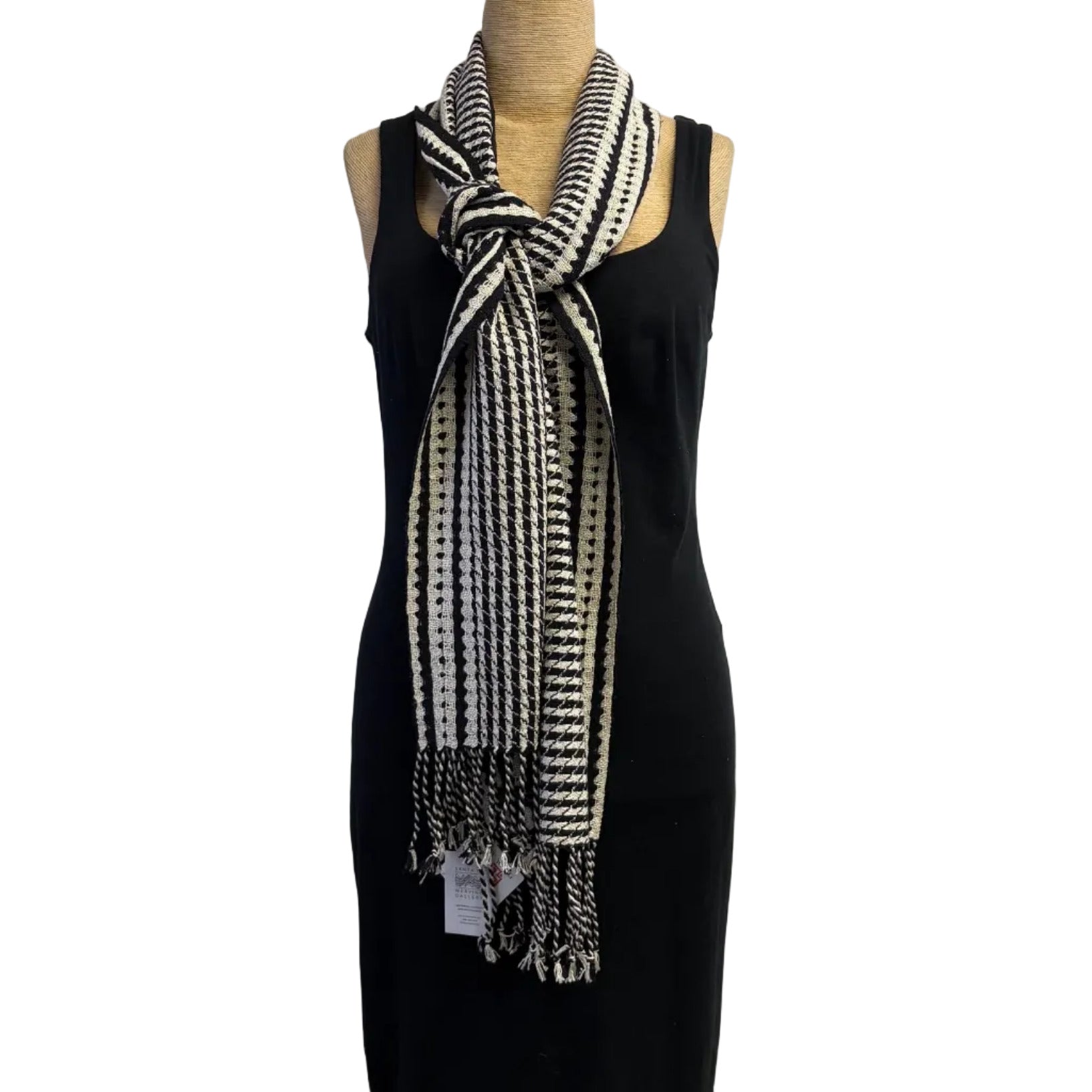 Muffy Young Scarf, Stars, Black/White