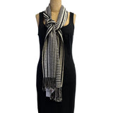 Muffy Young Scarf, Stars, Black/White