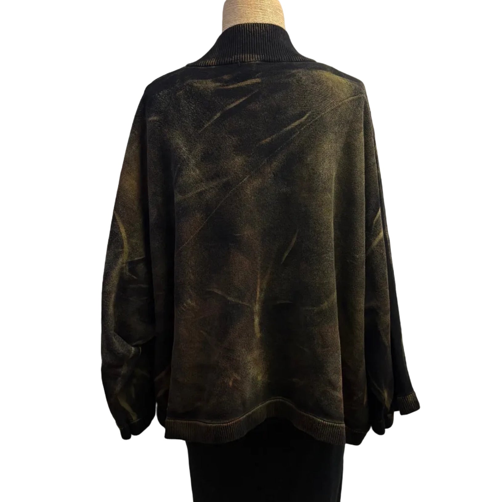 Cynthia Ashby Sweater, V-Neck, Nova, Green/Black/Rust, Fits M-XL