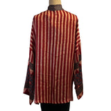 Sudarshan Kimono, Red/Cream, Stripes, M
