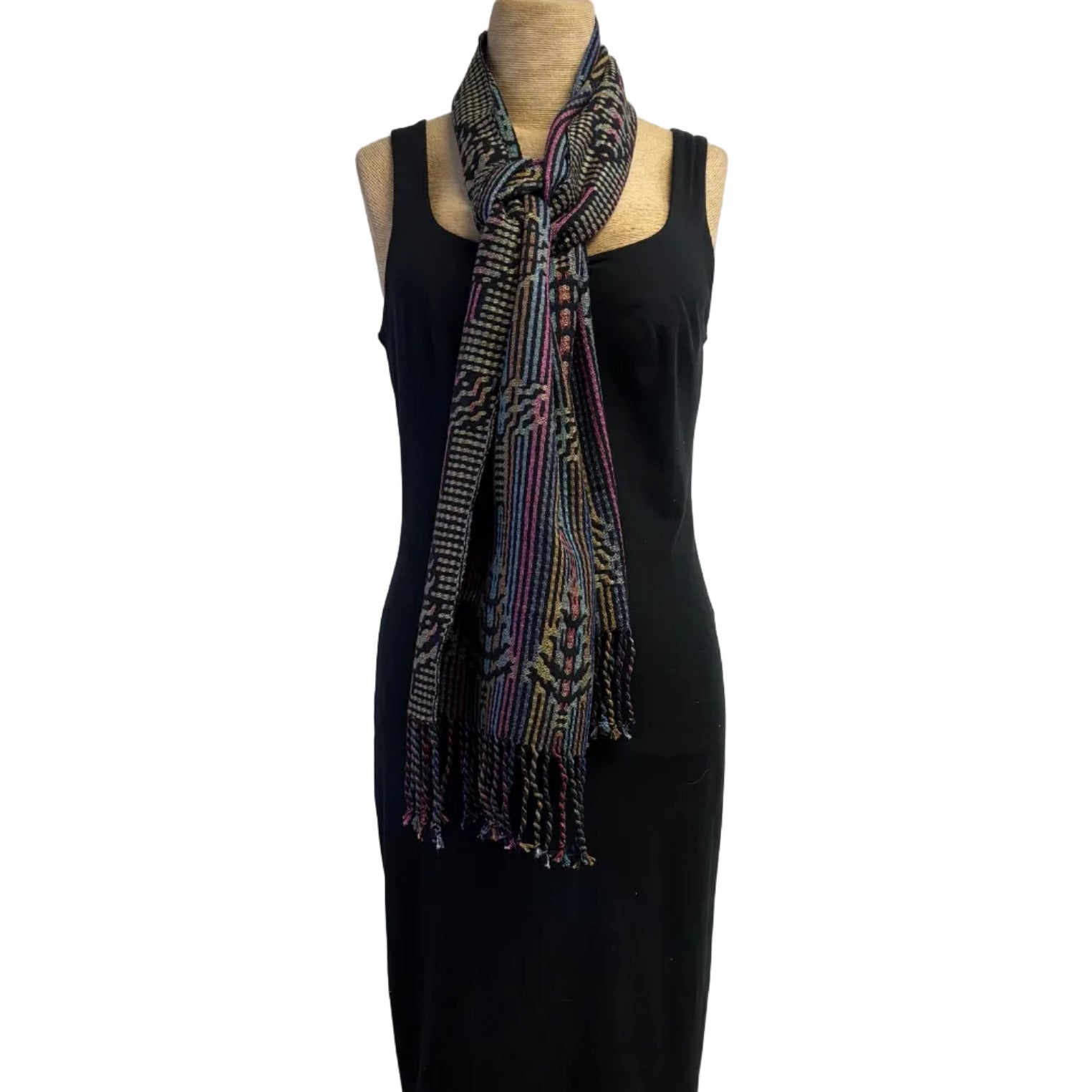 Muffy Young Scarf, Trees, Olive/Black