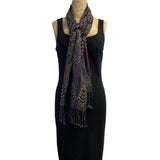 Muffy Young Scarf, Trees, Olive/Black