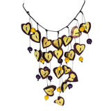 Lula Castillo Necklace, Heart, Purple/Yellow