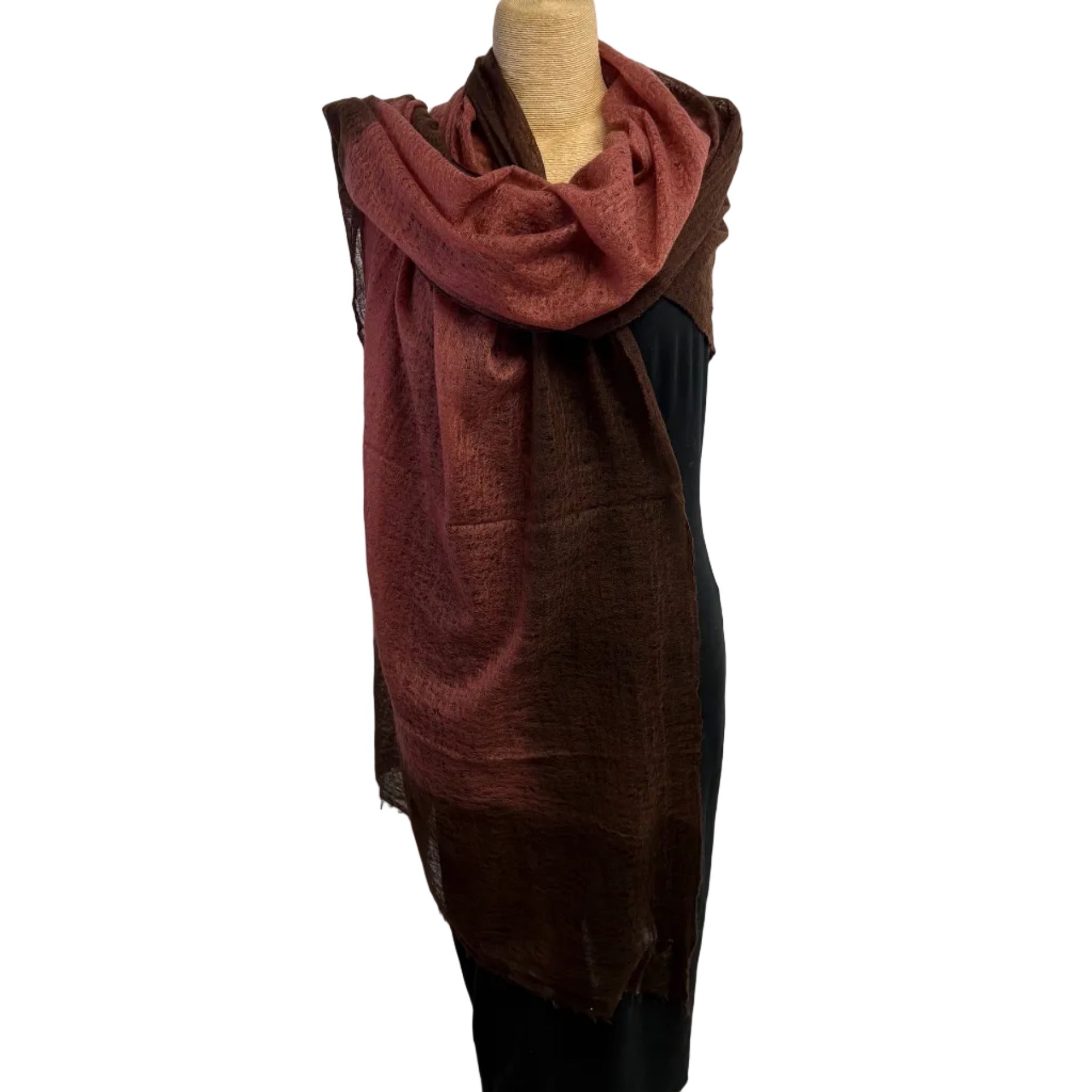 Mirror in the Sky, Shawl, Borders, Brick/Mahogany