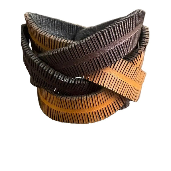 OroPoPo Bracelet, Fringe, Crisscross, Caramel/Raison