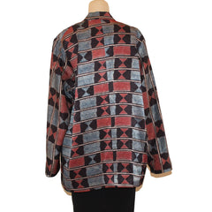 Sudarshan Jacket, Hand-Block Print, Blue/Black/Red/Beige, S