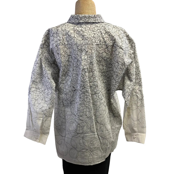 Neeru Kumar Shirt, Black With White Swirls S, M & L