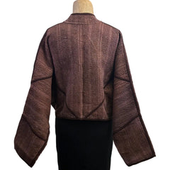 NAMAI Kantha Jacket, Reversible, Cropped, Brown/Plum S/M