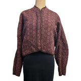 NAMAI Kantha Jacket, Reversible, Cropped, Brown/Plum S/M