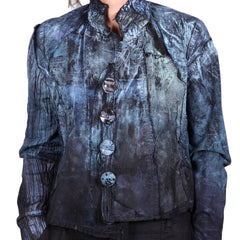 Tatiana Palnitska Jacket, A Case of Stretchy Blues, Black/Blue/Aqua, XS