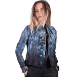 Tatiana Palnitska Jacket, A Case of Stretchy Blues, Black/Blue/Aqua, XS