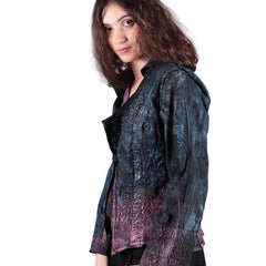 Tatiana Palnitska Jacket, Structured Elegance, Blue/Purple/Pink/Teal/Silver/Black, XXS