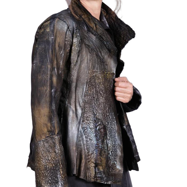 Tatiana Palnitska Jacket, Antique Gold With A Sparkle, Antique Gold/Purple/Black/Silver, S
