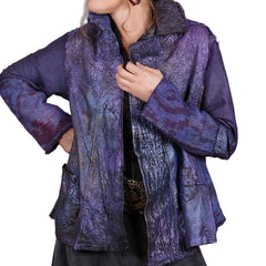 Tatiana Palnitska Jacket, Along Tiny Purple Pebbles Road, Purple, S/M