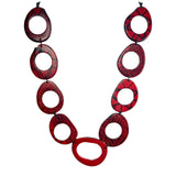 Lula Castillo Necklace, Indian Print, Red