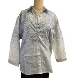 Neeru Kumar Shirt, Black With White Swirls S, M & L