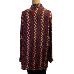 Sudarshan Kimono, Red/Cream/Blue Floral, M
