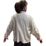 Dress To Kill, Top White Raised Multi Placket