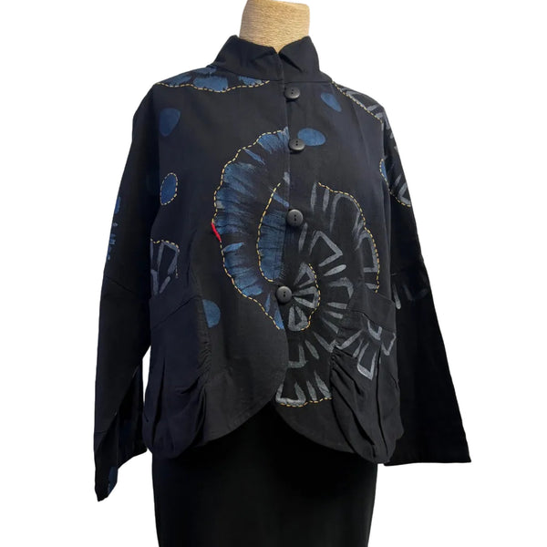 Yaza Jacket, Pouch Pocket, Lines & Flowers M/L