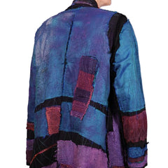 Tatiana Palnitska Jacket, Homage To Cubism, Turquoise, Purple, Magenta, M