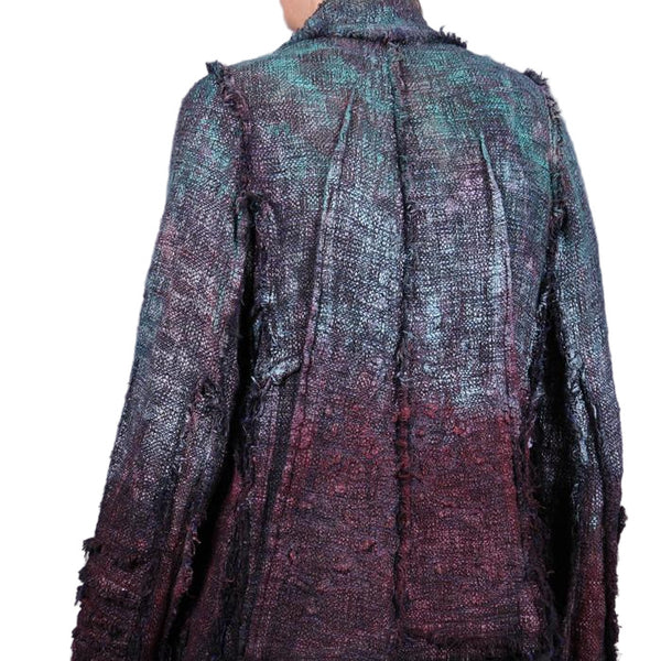 Tatiana Palnitska Jacket, Cascade of Molten Metals, Turquoise/Red/Wine/Black, XS