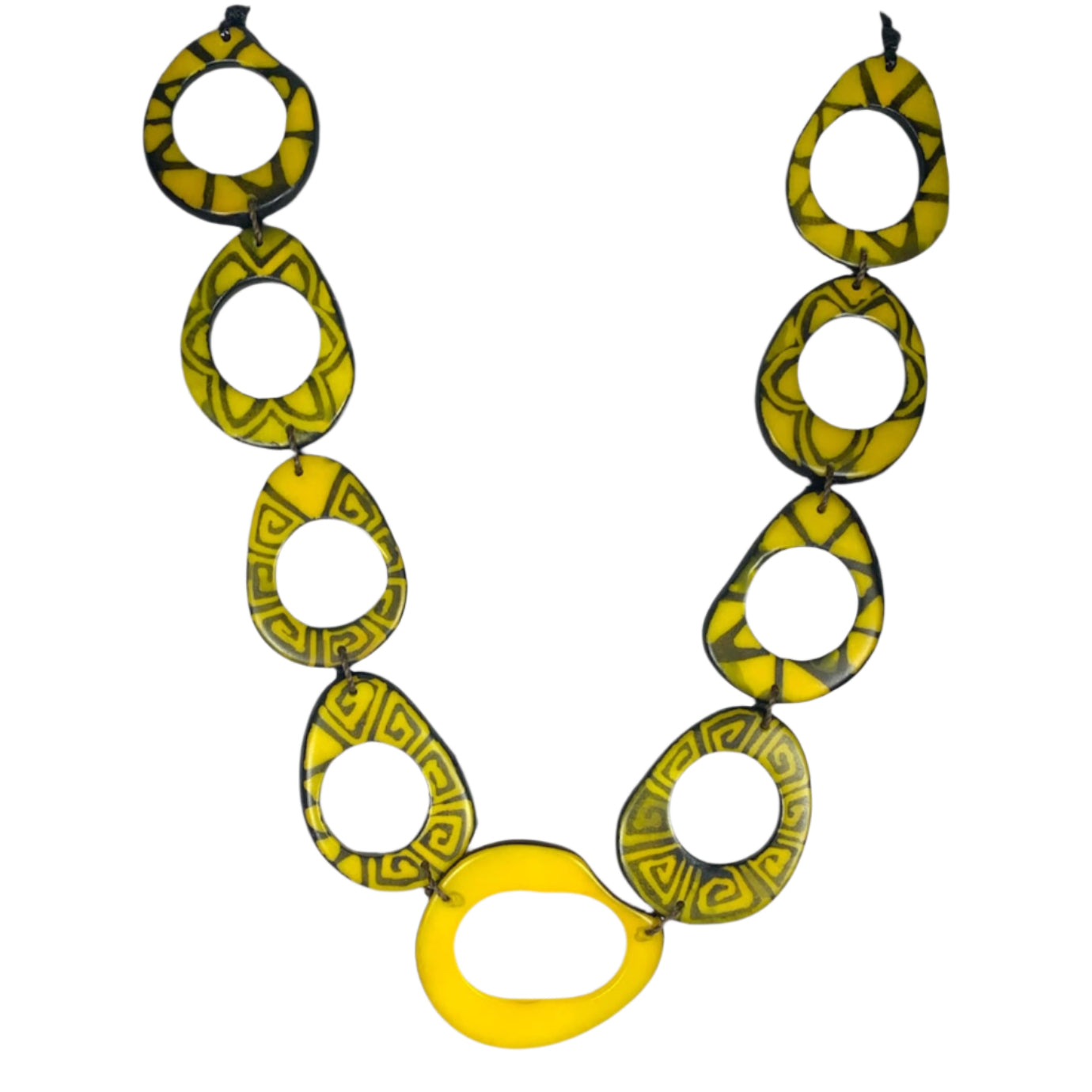 Lula Castillo Necklace, Indian Print, Yellow