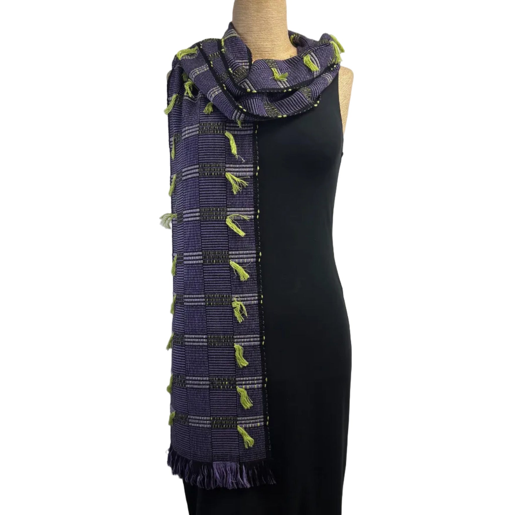 Pamela Whitlock Scarf, Purple/Black/Lime