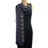 Pamela Whitlock Scarf, Purple/Black/Lime