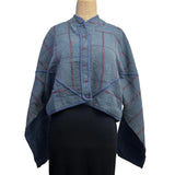 NAMAI Kantha Jacket, Reversible, Kaira Cropped, Blue/Green S/M
