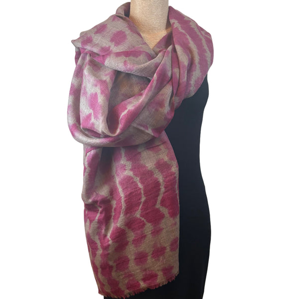 Denovembre Scarf, Rive, Magenta/Gray