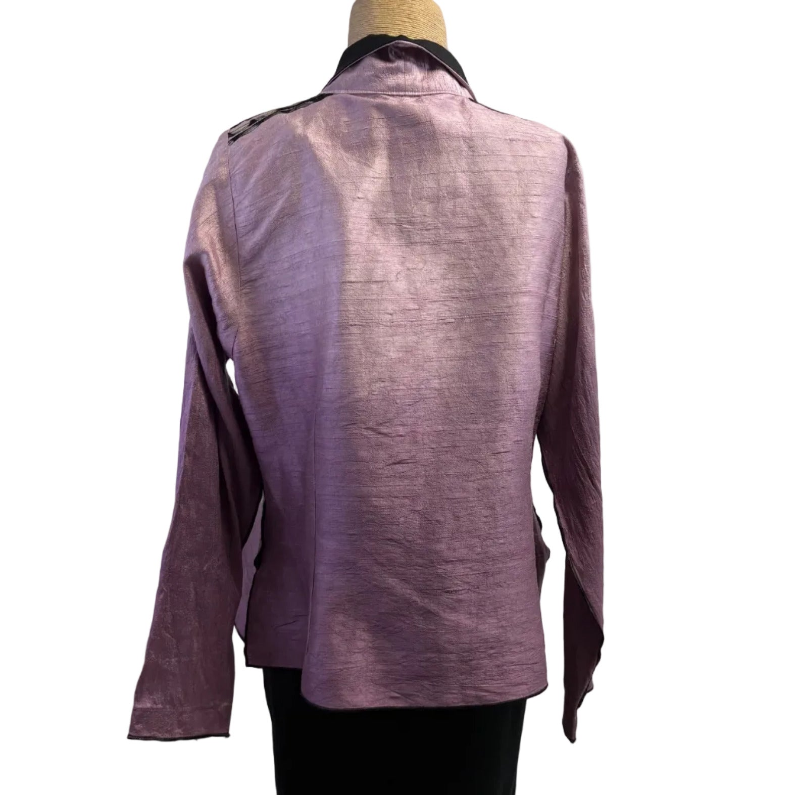 Deborah Cross Shirt, Purple Ombre/Black, S