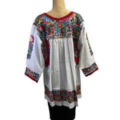 Miriam Campos Blouse, Fine San Antonino, Long Sleeve, White/Multicolor, M/L