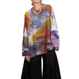 Tatiana Palnitska Top, Playing With Watercolors, Top L/XL