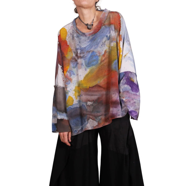 Tatiana Palnitska Top, Playing With Watercolors, Top L/XL
