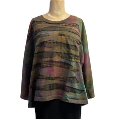 Cynthia Ashby Pullover, Reid Graphic, Essence, Green/Gold/Fuchsia/Turquoise M/L