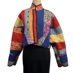 NAMAI Kantha Jacket, Reversible, Cropped, Multicolor S/M
