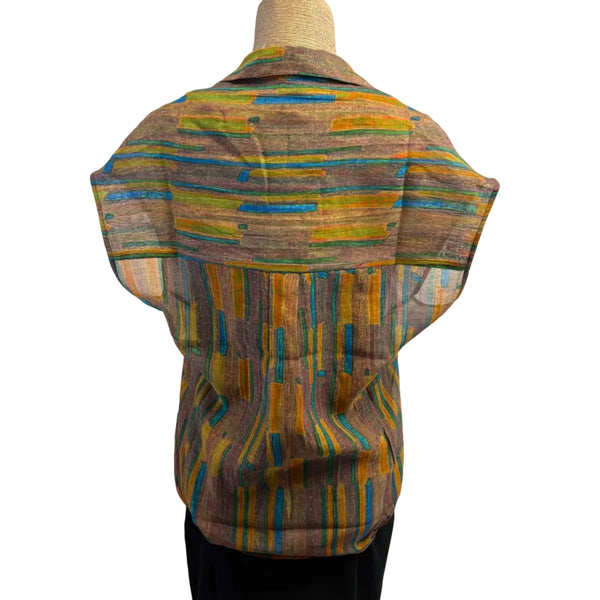 Neeru Kumar Top, Brown/Pumpkin/Green/Blue XS & S