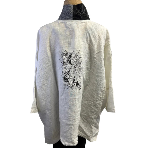 Mara Gibbucci Jacket, Hi-Lo, Black/White S/M, M/L & L/XL