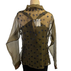 Deborah Cross Shirt, Olive/Black, S